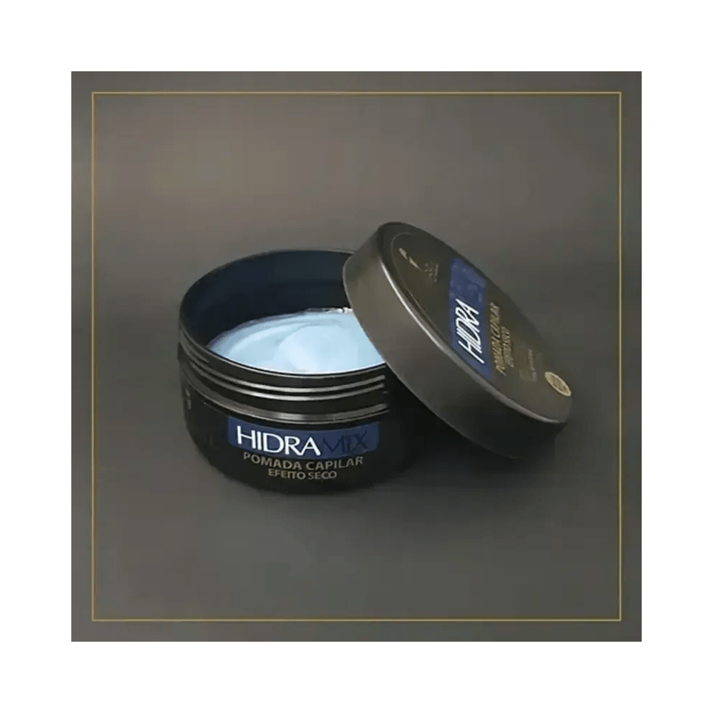 Pomada Hidrabell HidraMix pote aberto mostrando pomada azul-claro