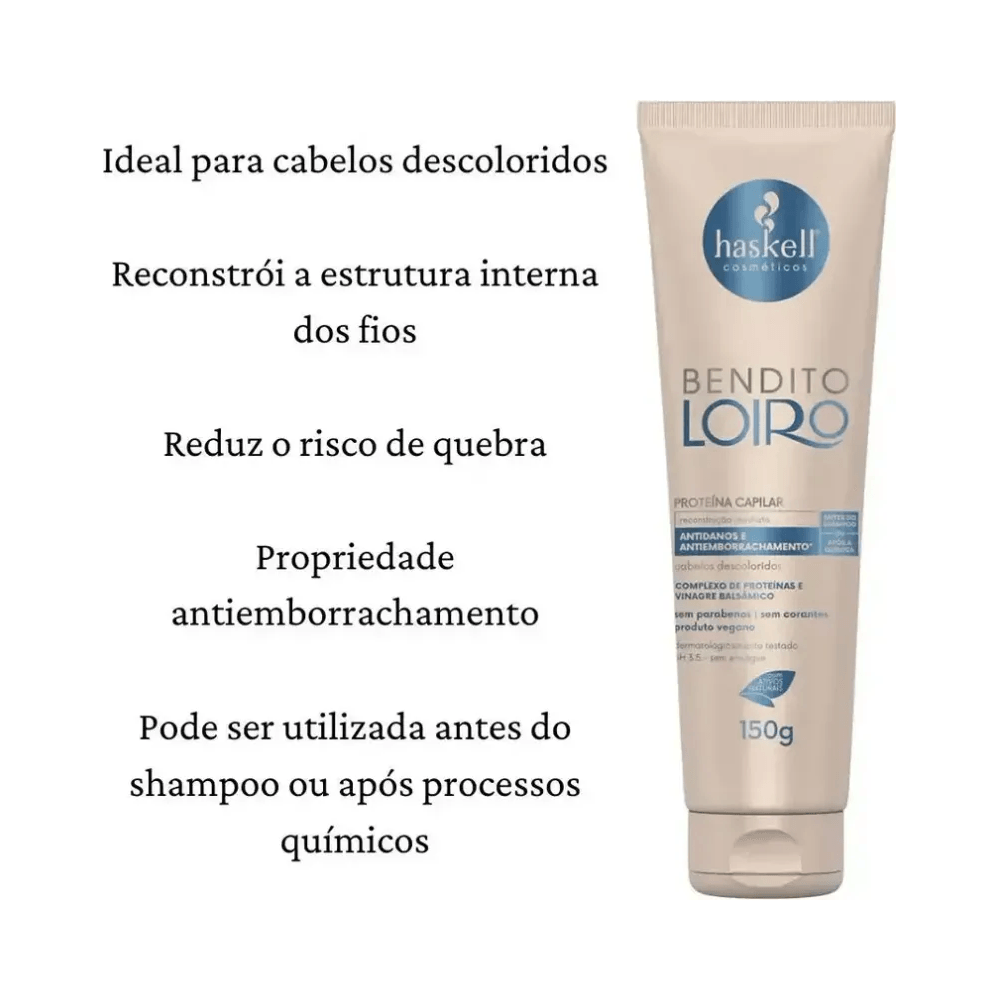 Proteína Capilar Haskell Bendito Loiro 150g - benefícios destacados