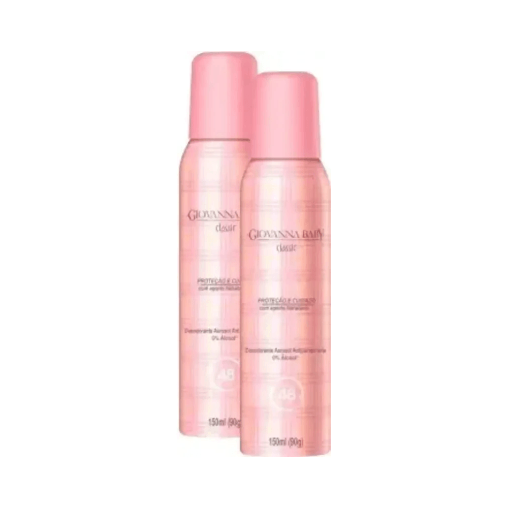 Pack duplo Desodorante Giovanna Baby Aerosol Rosa 150ml