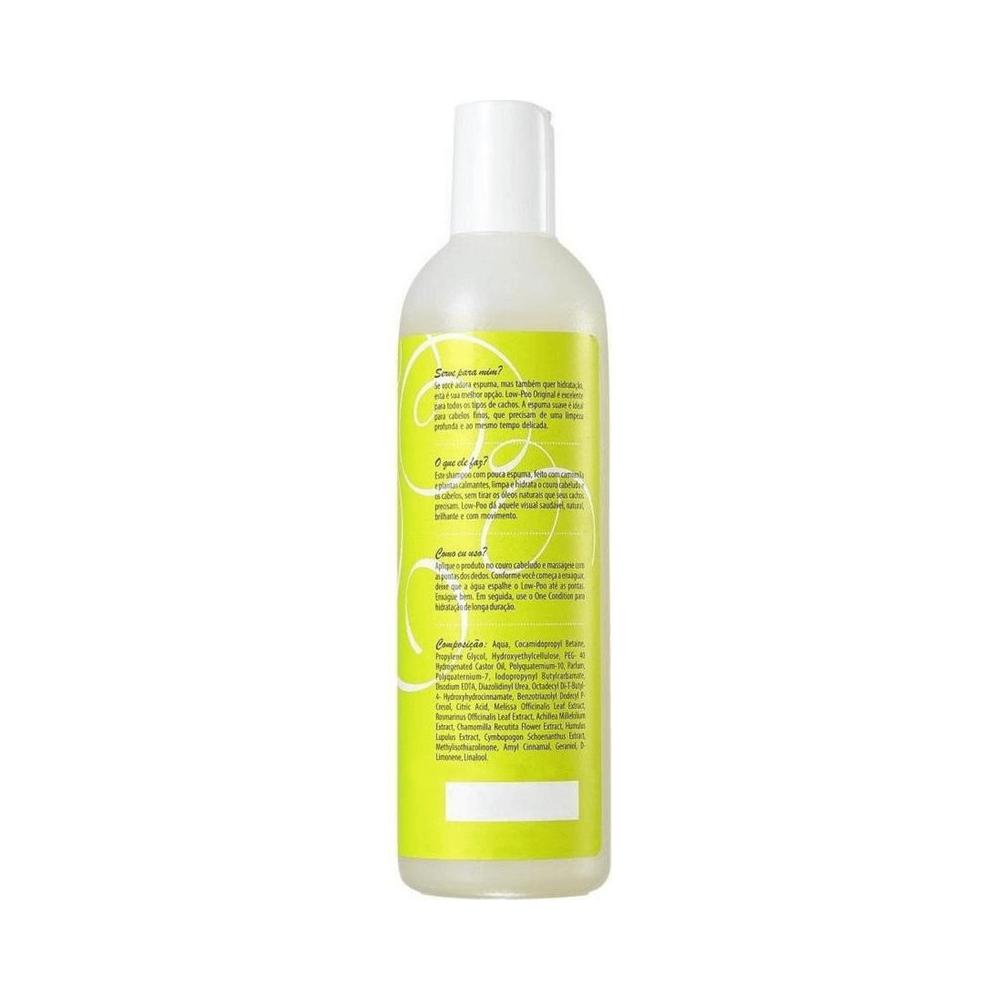 Verso da embalagem do Shampoo DevaCurl No-Poo 355ml