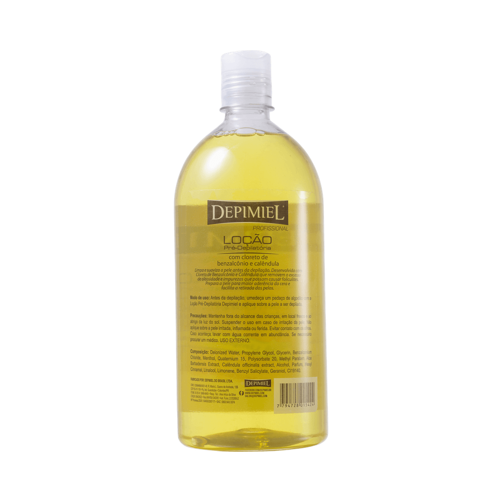 Loção Pré-Depilatório Depimiel Calêndula 1000ml - verso