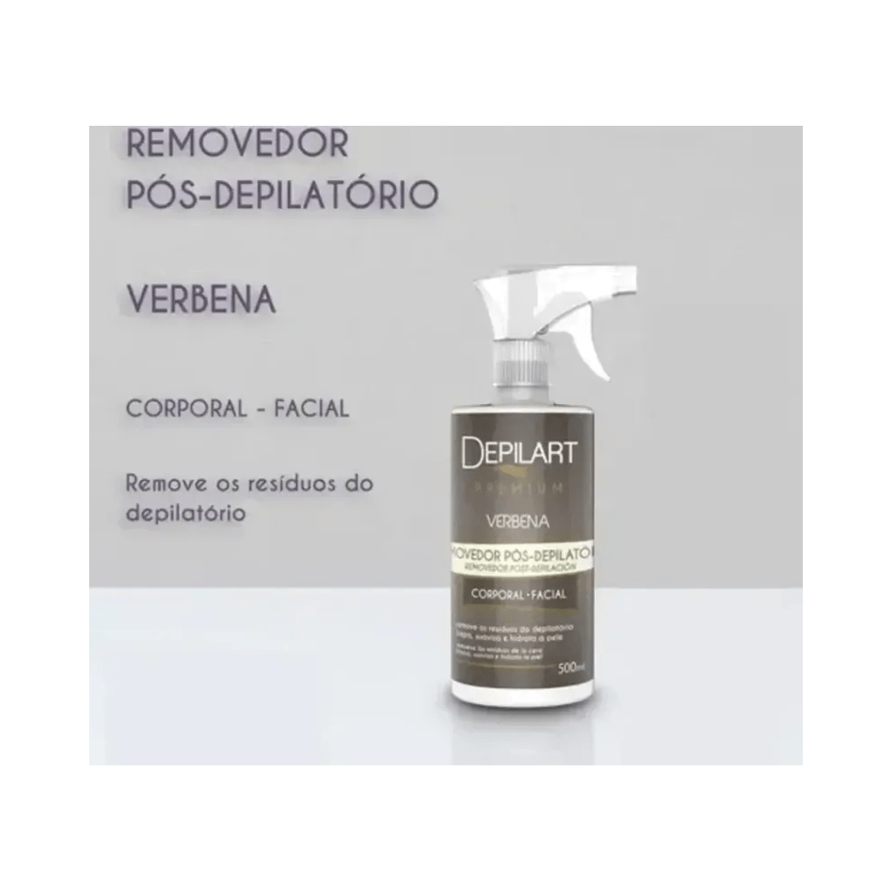 Composição publicitária do Removedor Pós Depilatório Depilart Premium Verbena 500ml