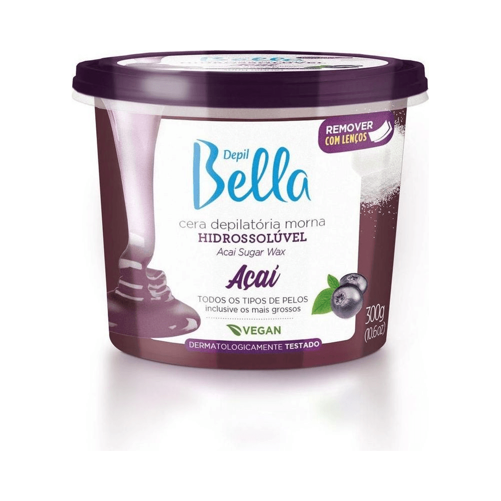 Embalagem Cera Depil Bella Açaí 300g vista frontal