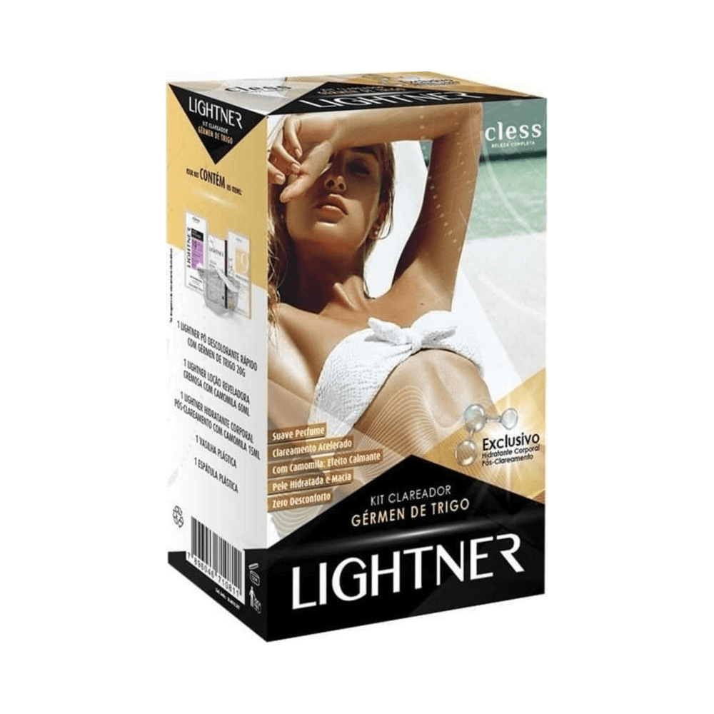 Perspectiva da caixa do Kit Clareador Lightner Cless