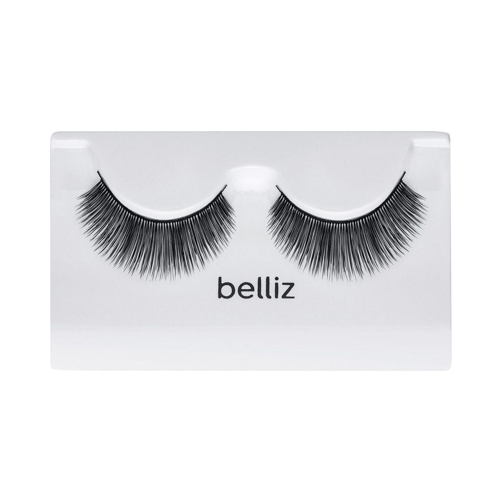 Blister com par de cílios Belliz Hair 122 close mostrando tufos finos e curvados