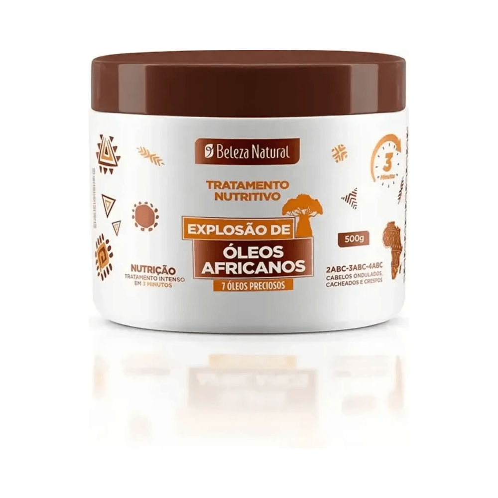 Embalagem do creme 500g com design étnico e tampa marrom