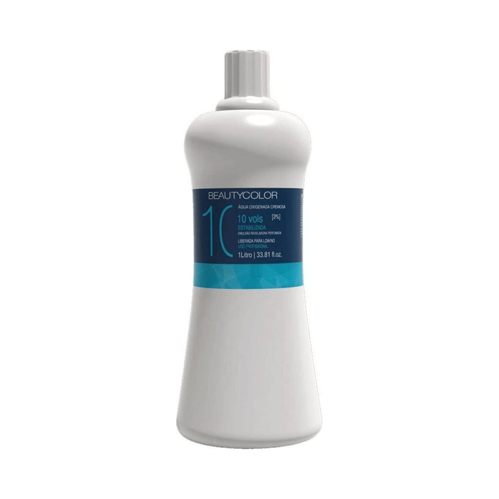 Frasco branco Beauty Color 10 vols 1L com bico dosador