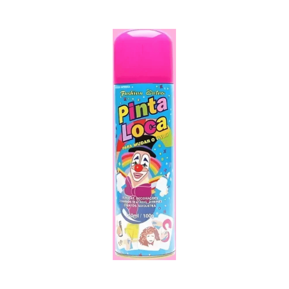 Lata Pinta Loca Rosa 150ml com rótulo colorido e tampa rosa