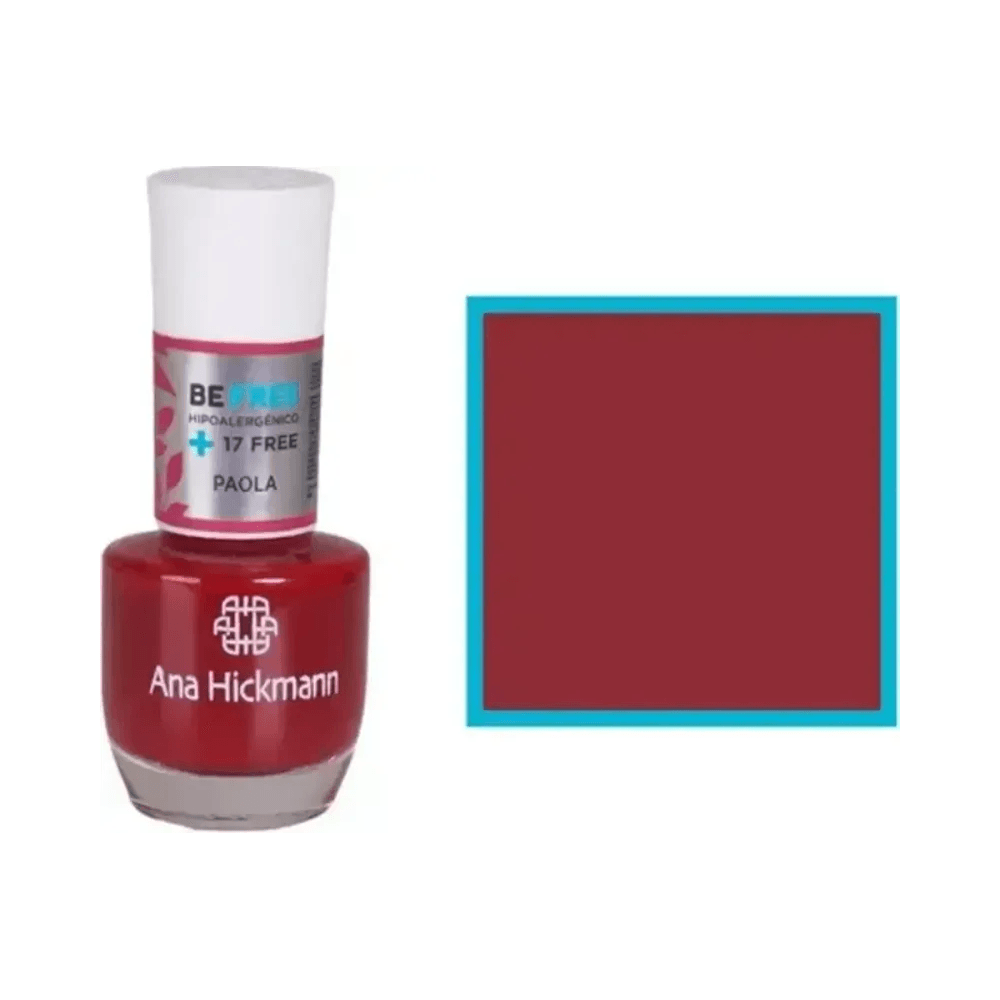 Esmalte Ana Hickmann Be Free Paola - amostra de cor Paola e frasco