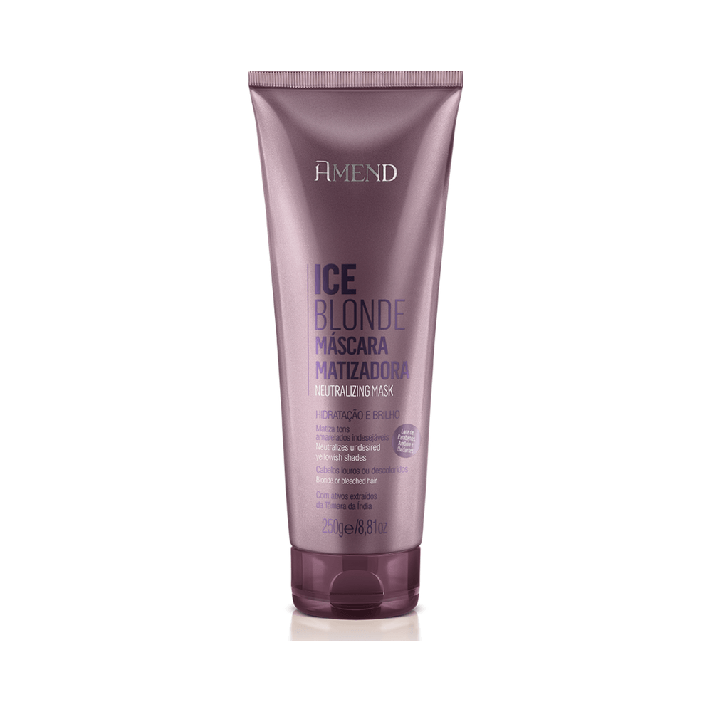 Frontal da bisnaga Amend Ice Blonde 250g em fundo branco