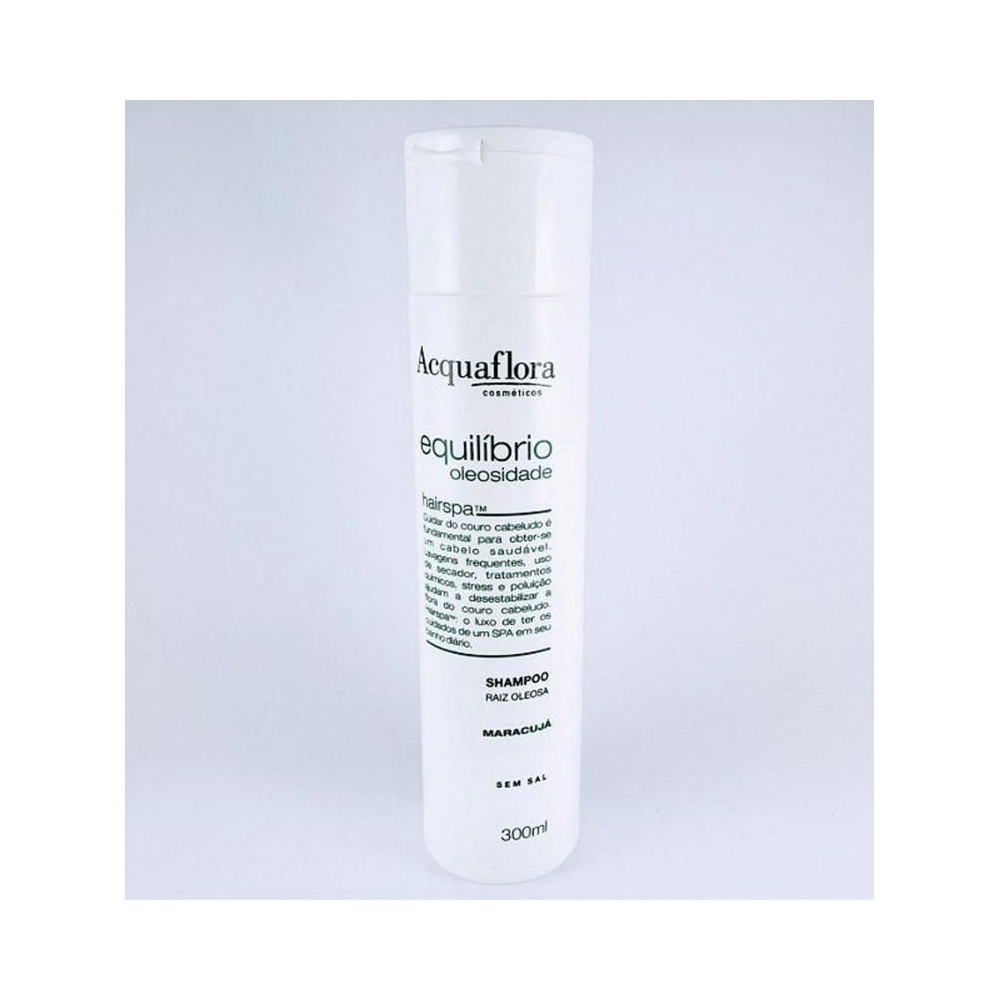 Shampoo Acquaflora Equilíbrio Oleosidade 300ml - visual do frasco com tampa flip-top