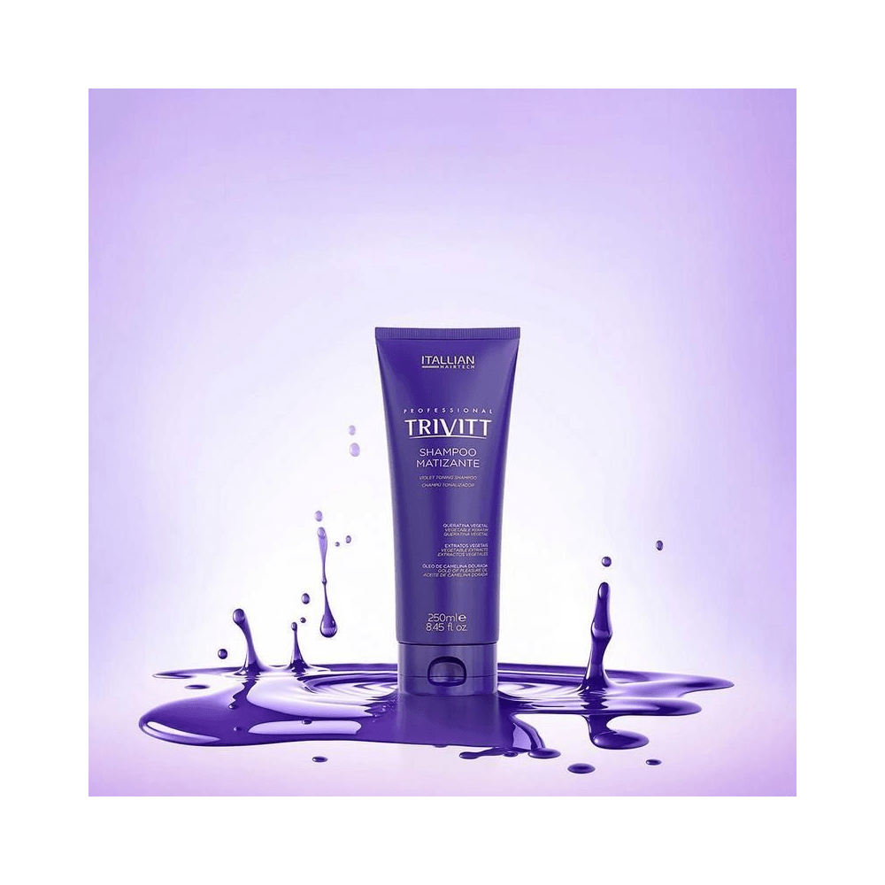 Shampoo Matizante Trivitt 250ml - visual violeta e embalagem