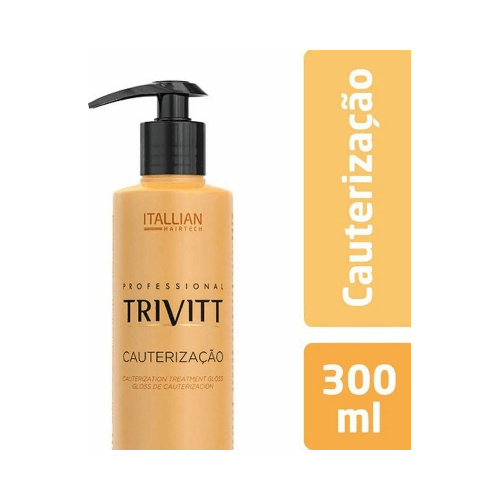 Composição mostrando o frasco pump do Gloss Trivitt 300ml com destaque ao volume