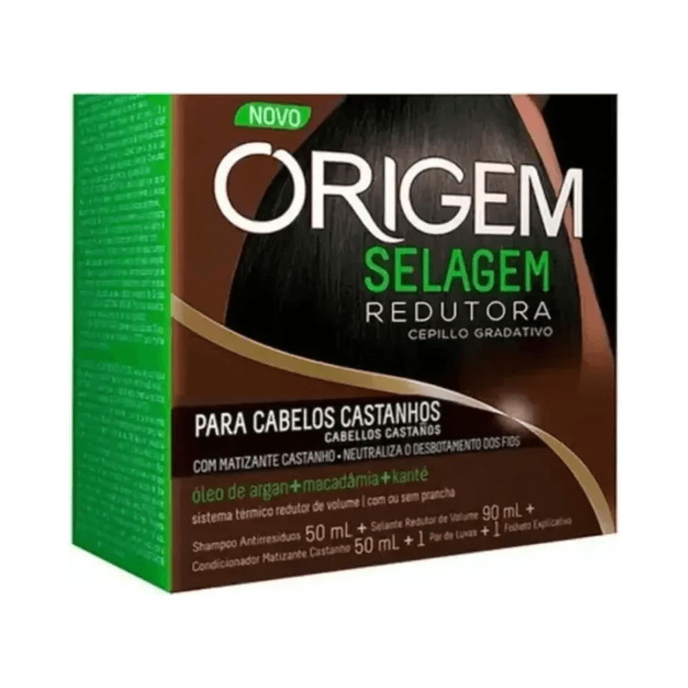 Close da embalagem do Kit Origem Selagem Redutora Nazca - destaque ingredientes
