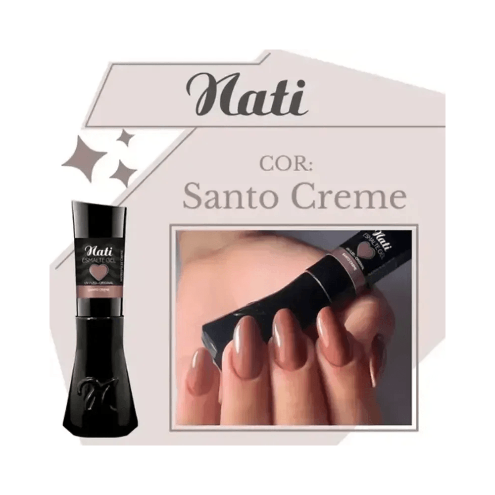 Esmalte Nati Santo Creme aplicado em unhas - tom nude rosado