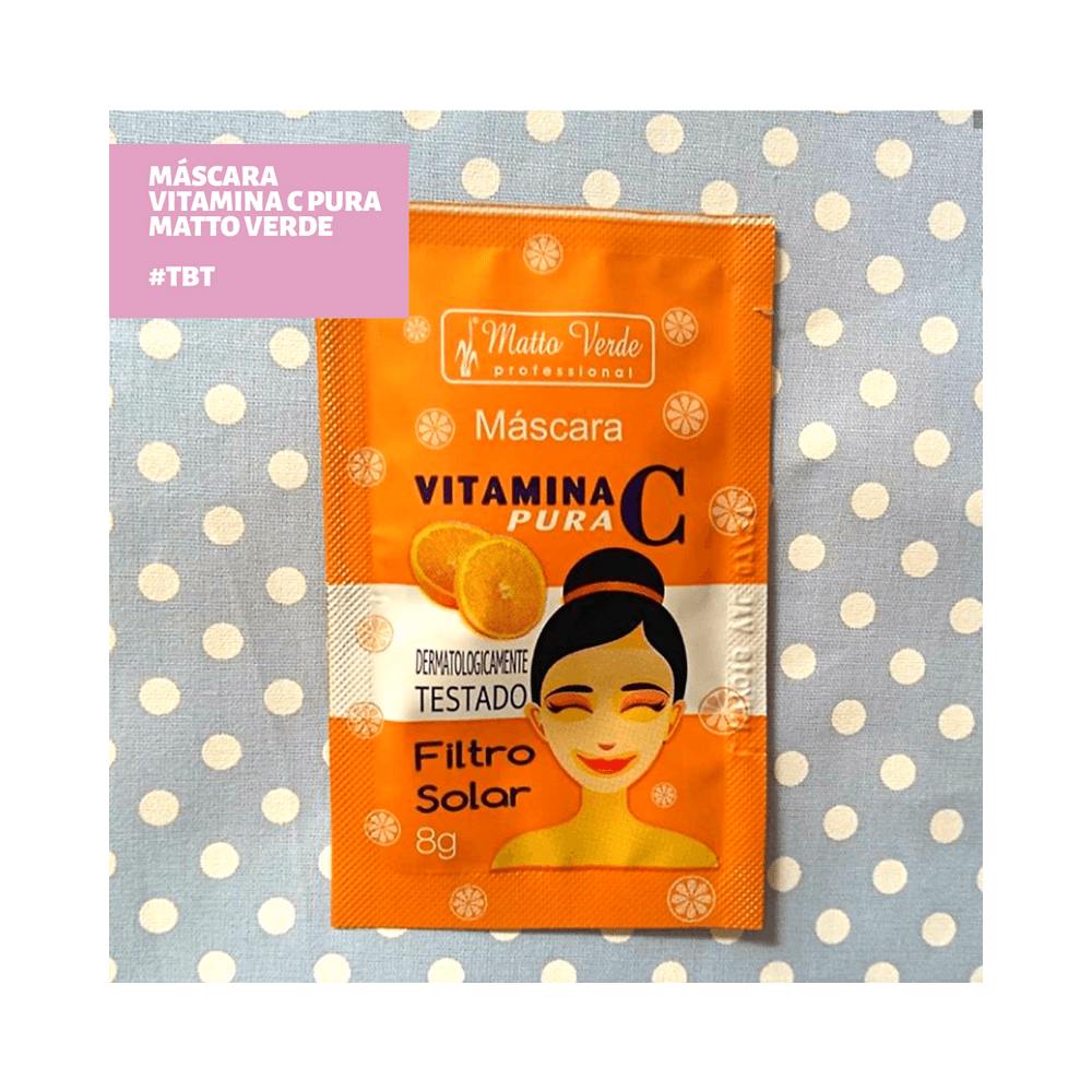 Sachê da máscara Matto Verde Vitamina C Pura 8g sobre fundo texturizado