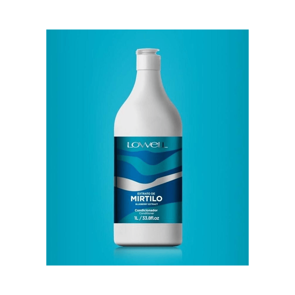 Frasco Lowell Extrato de Mirtilo 1000ml sobre fundo azul