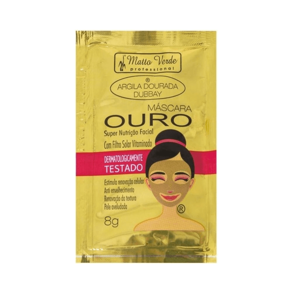 Embalagem frontal Máscara OURO Matto Verde 8g