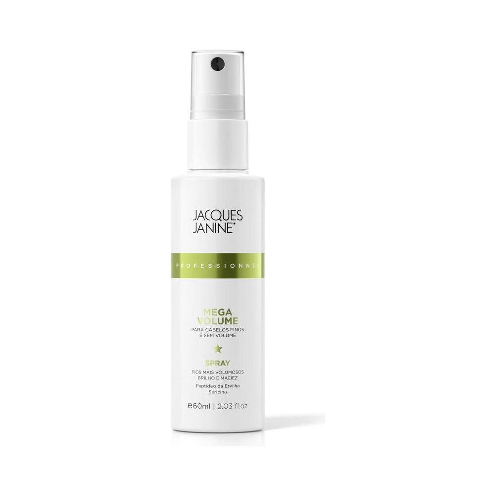 Spray Mega Volume Jacques Janine 60ml em ângulo frontal