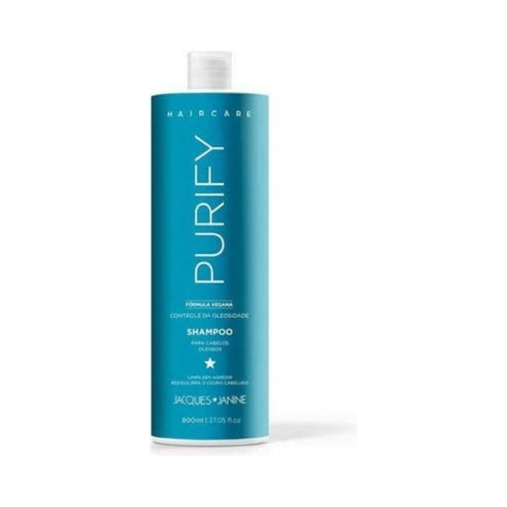 Frasco frontal do Shampoo Purify Jacques Janine 800ml