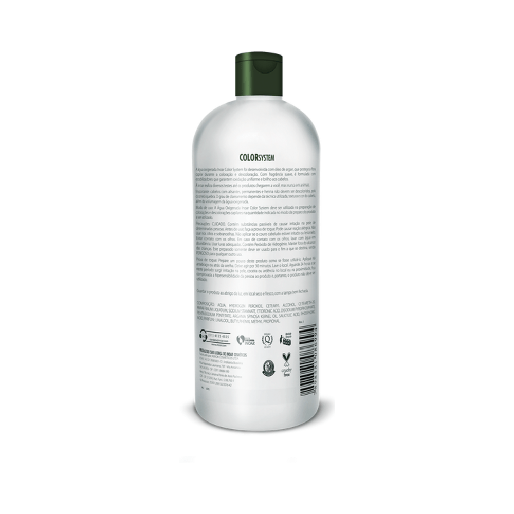Verso da embalagem Inoar Color System 900ml com informações e composição