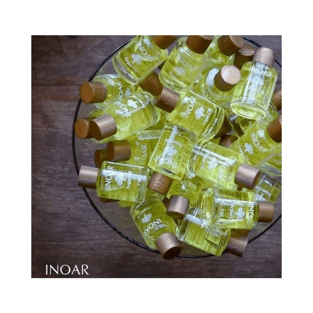 Miniaturas do Óleo de Argan Inoar em recipiente — frascos 7mL