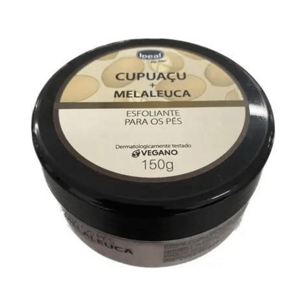 Pote fechado de esfoliante Ideal Cupuaçu + Melaleuca 150g com selo vegano