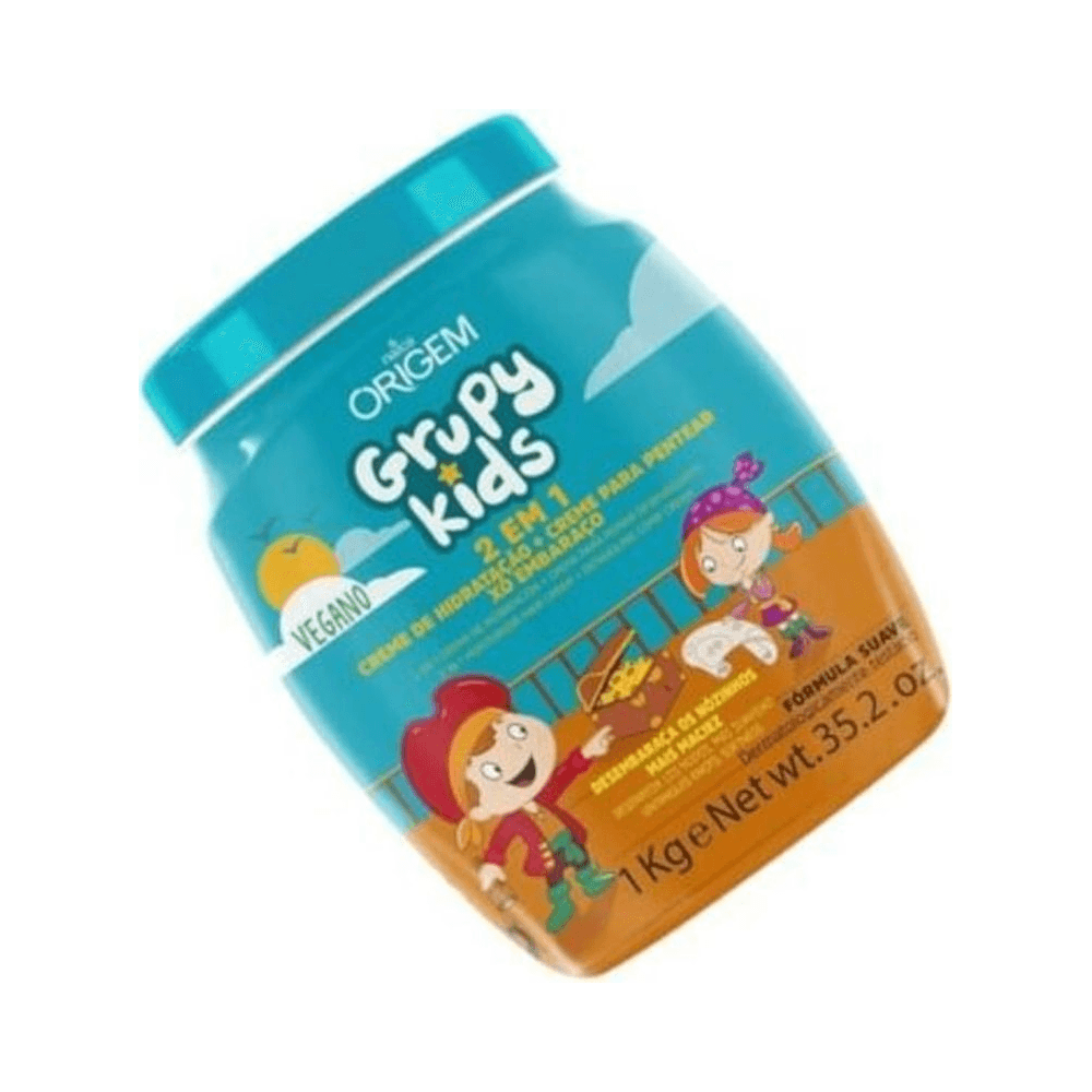 Pote inclinado Grupy Kids 2 em 1 Xô Embaraço 1kg - destaque para 2 em 1 e selo vegano