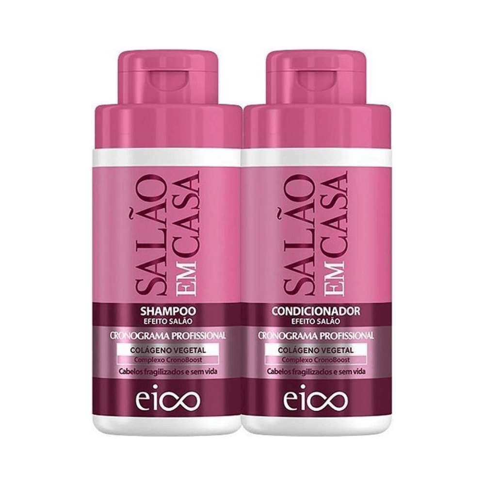Frascos do kit Eico Cronograma Profissional - rótulo rosa-magenta