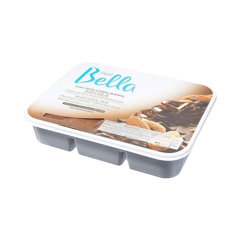 Cera Depil Bella Quente Tradicional Negra 1000g - embalagem superior