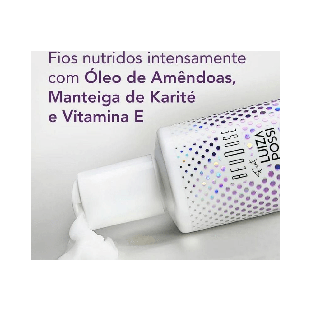 Close do condicionador Celebrate com creme saindo pela tampa flip, destaque para ingredientes nutritivos