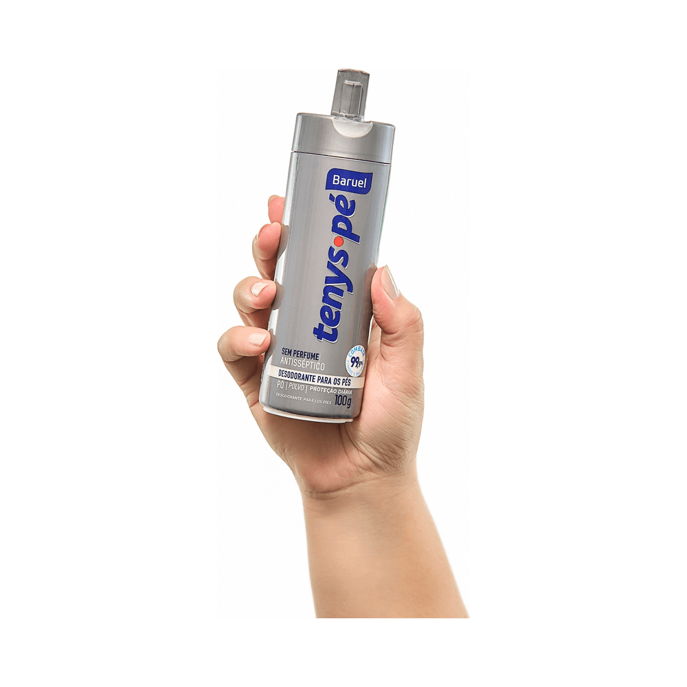 Desodorante Tenys Pé Baruel em pó 100g - aplicação manual