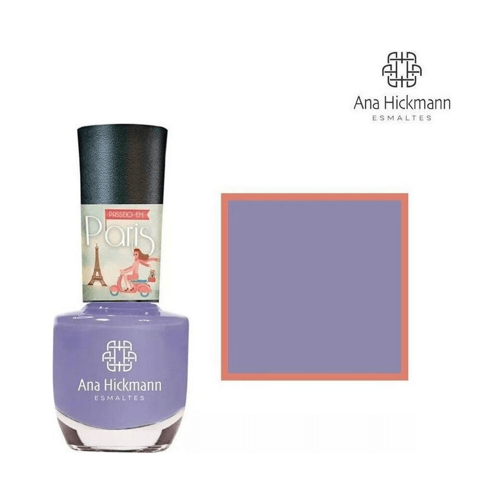 Esmalte Ana Hickmann Passeio em Paris Provence e amostra de cor lavanda