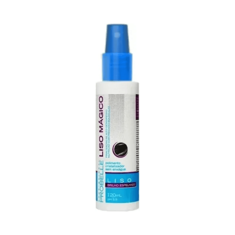 Spray Capilar Probelle Liso Mágico 120ml - Vista frontal com tampa azul
