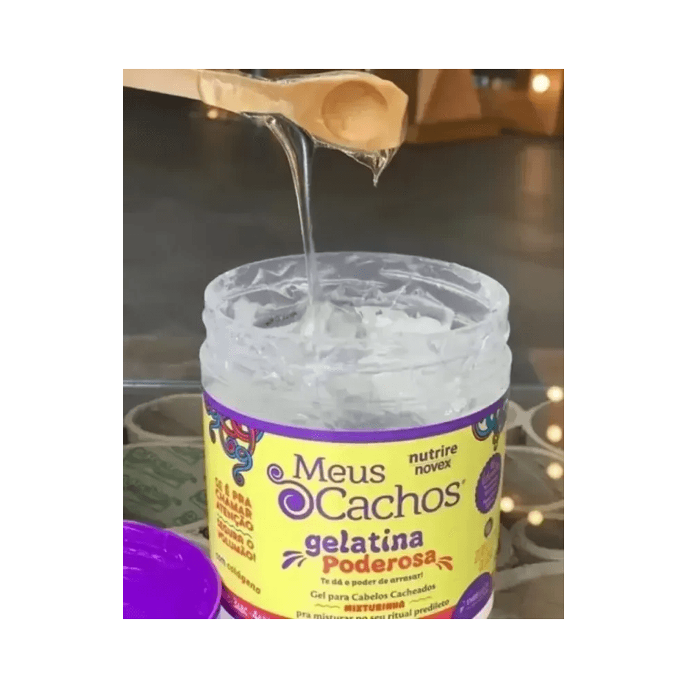 Pote aberto com textura gel translúcida do Gel Gelatina Novex