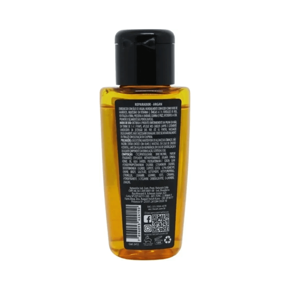Reparador de Pontas Lacan Argan 30ml - vista traseira