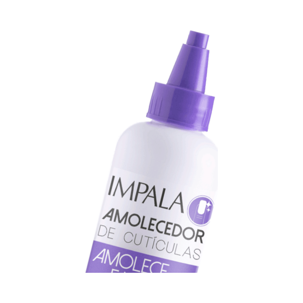 Close do topo do frasco Impala 100ml mostrando o bico dosador roxo