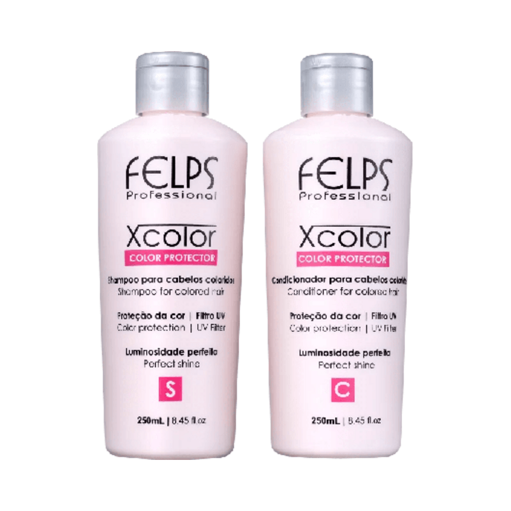Duo Felps Xcolor em frascos rosados 250ml - imagem de estúdio